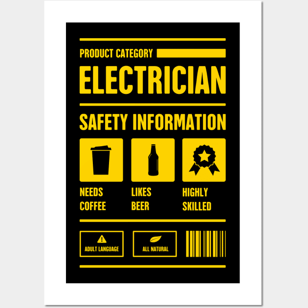 Electrician Safety Information Wall Art by MeatMan